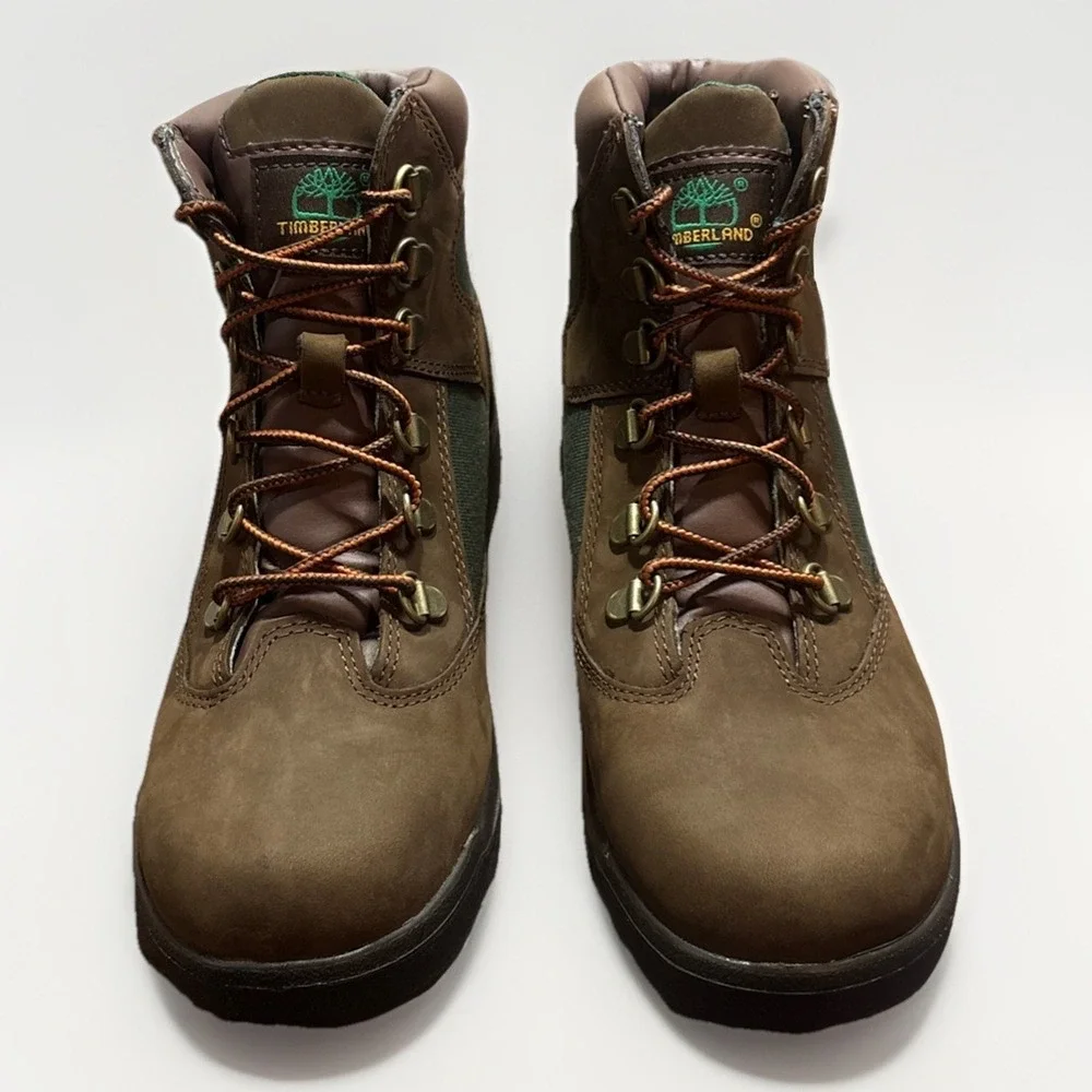 [TB044992214] Grade School Timberland 6‎ INCH FIELD BOOT JUNIOR 'BROWN GREEN'